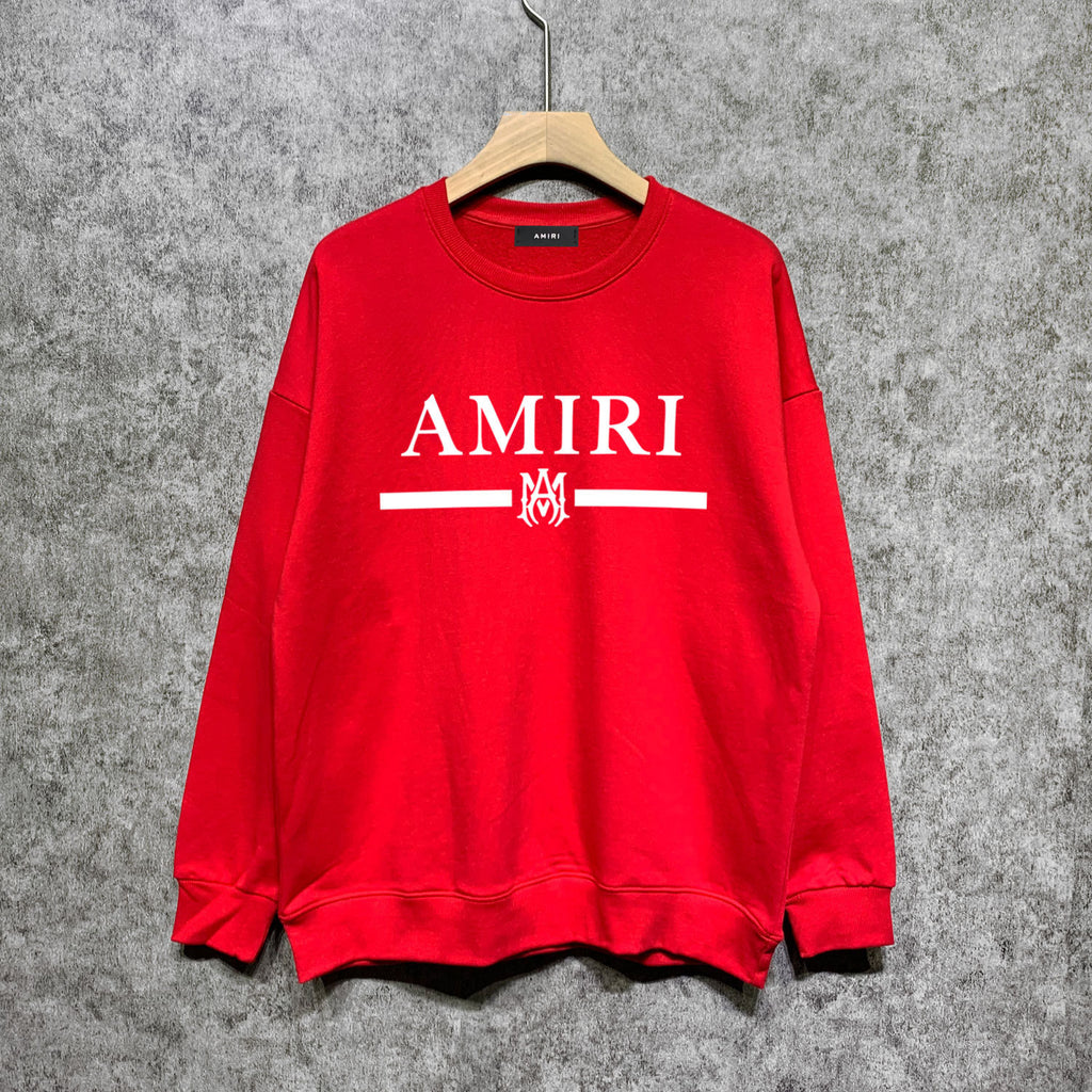 Amiri MA Bar Crewneck Sweatshirt Logo Print Street Pullover