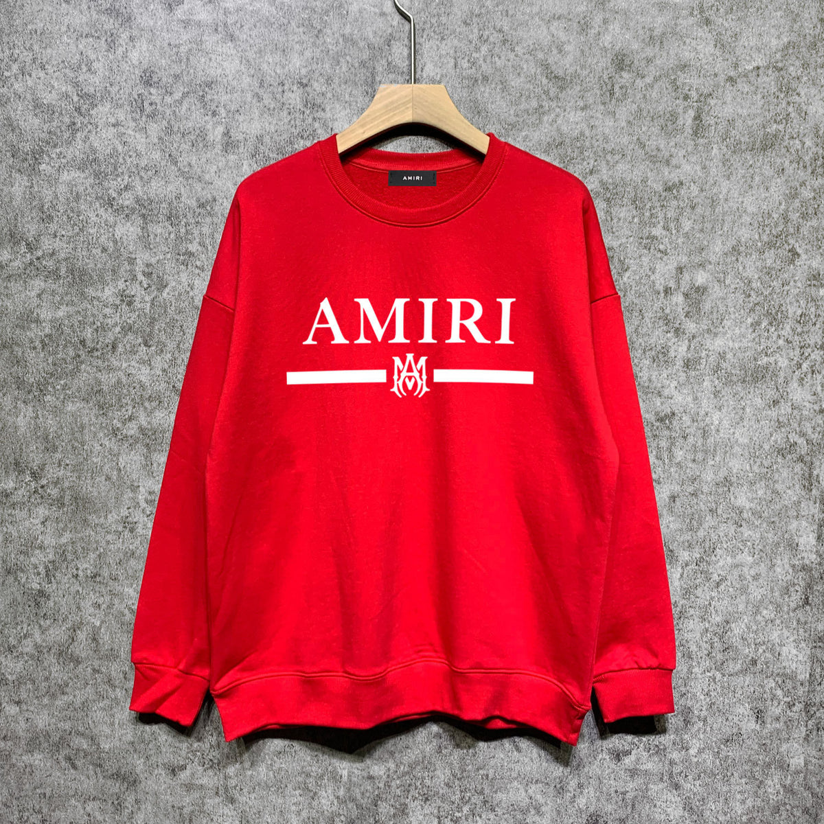 Amiri MA Bar Crewneck Sweatshirt Logo Print Street Pullover