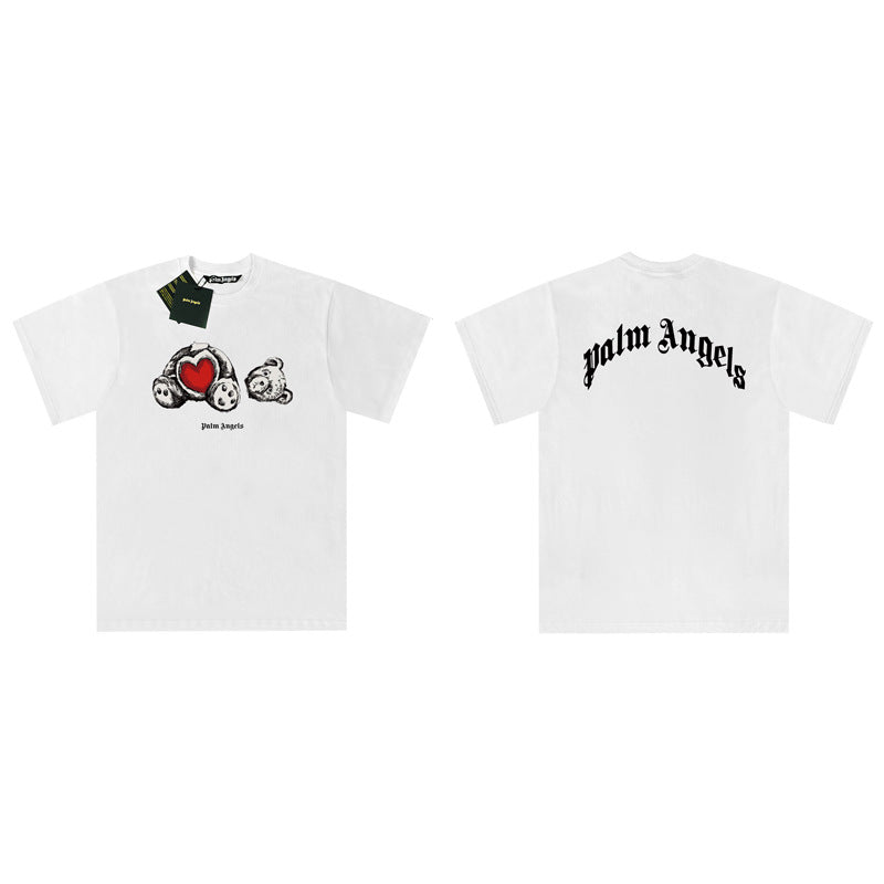 Palm Angels Graphic Print Tee Loose Crew Neck Streetwear T-Shirt