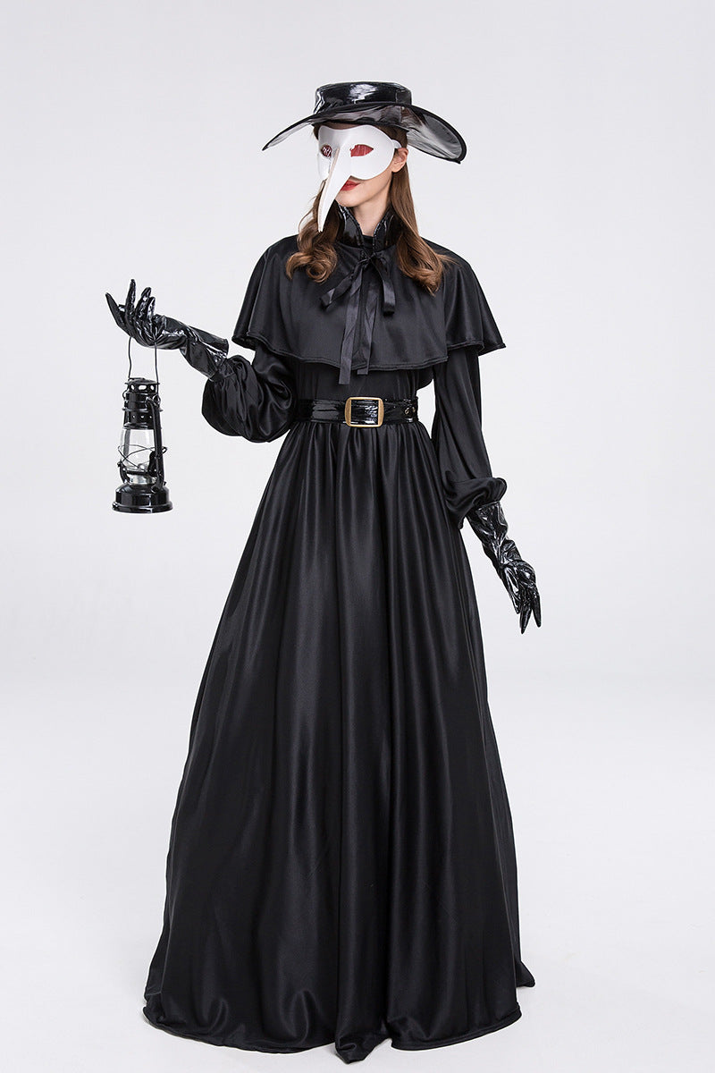 Halloween Men & Women Plague Doctor Cosplay Medieval Couple Party Sets