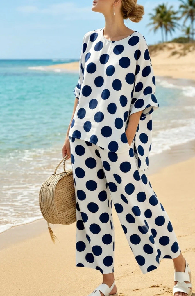 Women Boho Striped Plus Size Loose Kaftan Beach Set