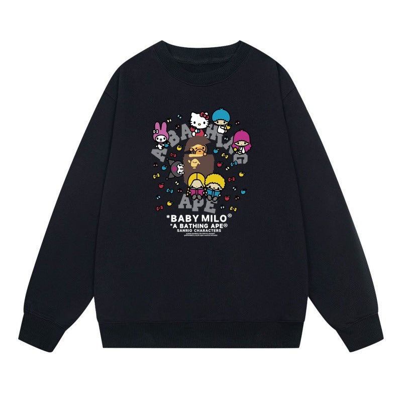 Bape Camo Ape Head Graphic Washed Oversized Crewneck Streetwear