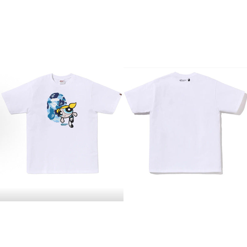 Bape Multi‑Graphic Ape Head Oversized Tee Streetwear Unisex