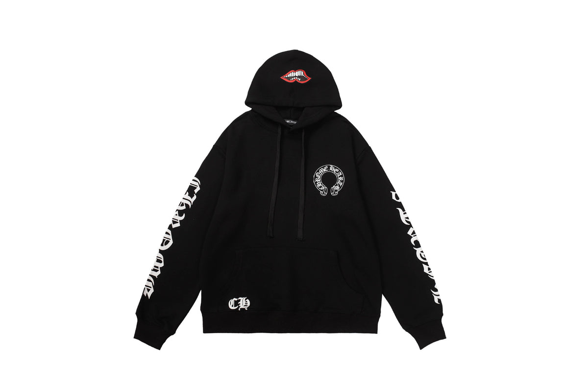 Chrome Hearts Multi‑Cross Sanskrit Graphic Oversized Hoodie Streetwear
