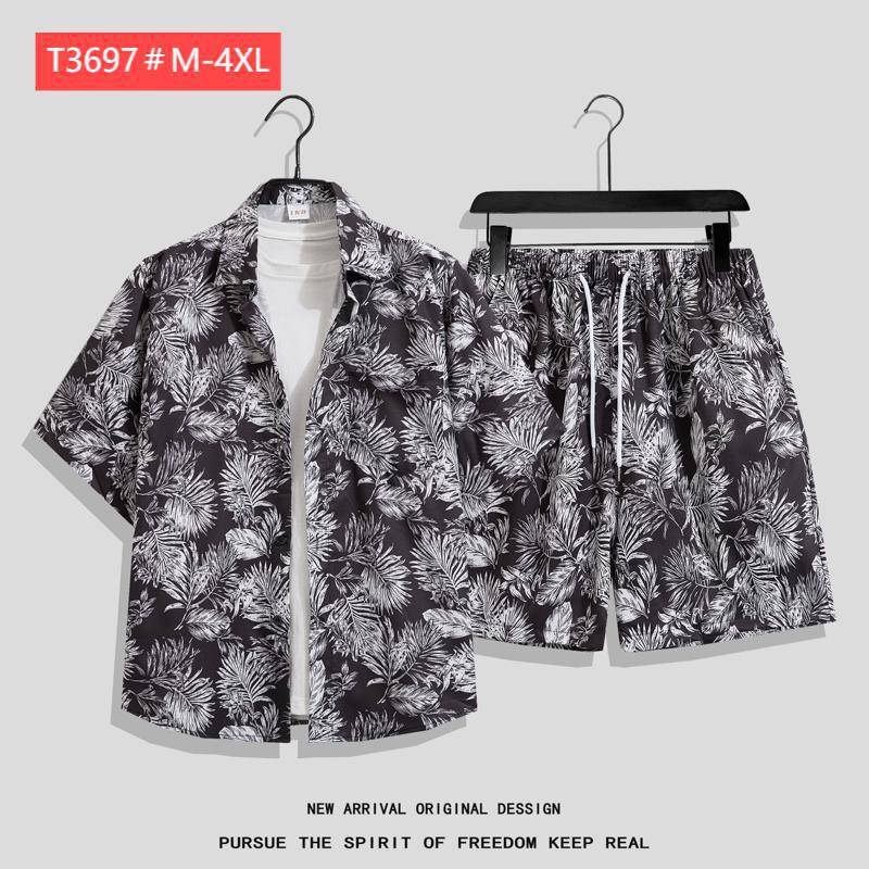 Couple Hawaiian Floral Set Loose 5 Inch Shorts T3664-T3699