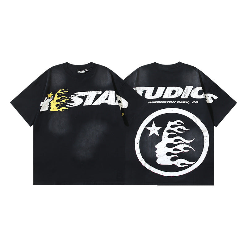 Hellstar Multi‑Graphic Print Crew Neck Short Sleeve Tee Unisex