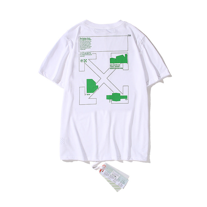 Off White Arrow Graphic Print Short Sleeve Tee Streetwear Unisex