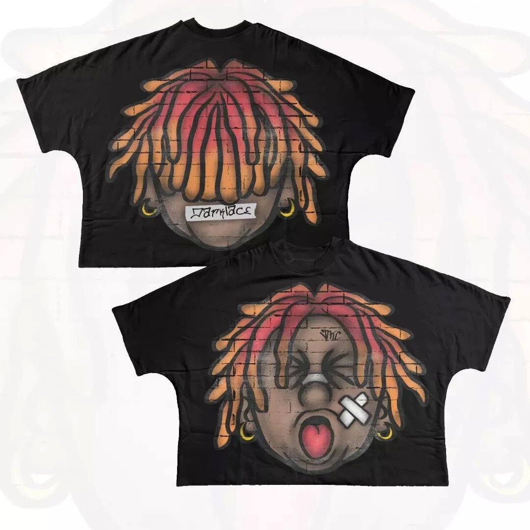 Y2K Punk Cartoon Hip Hop Grafik Unisex Oversized Streetwear Baumwoll-T-Shirt