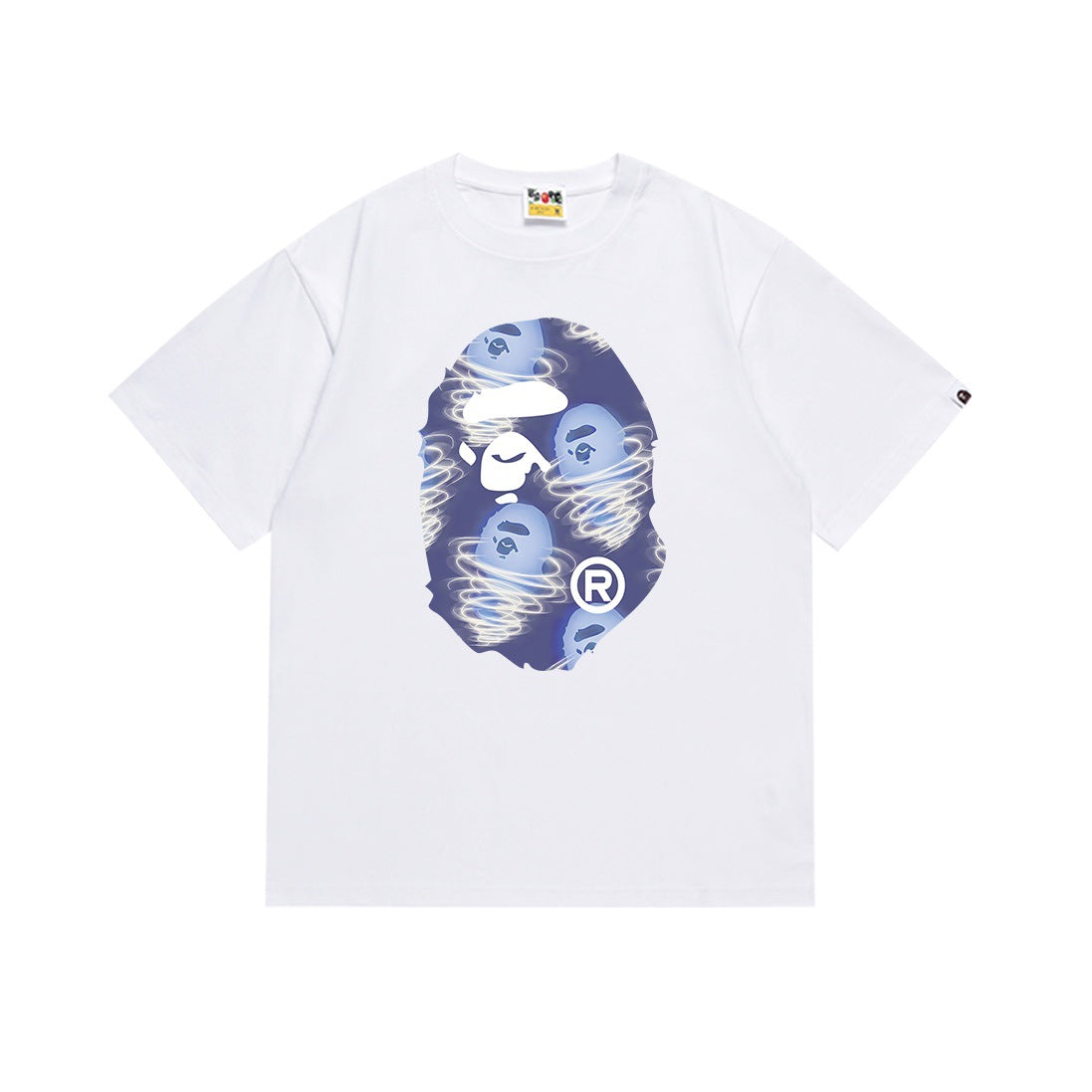 Bape Multi‑Camo Ape Head Graphic Oversized Tee Streetwear Unisex