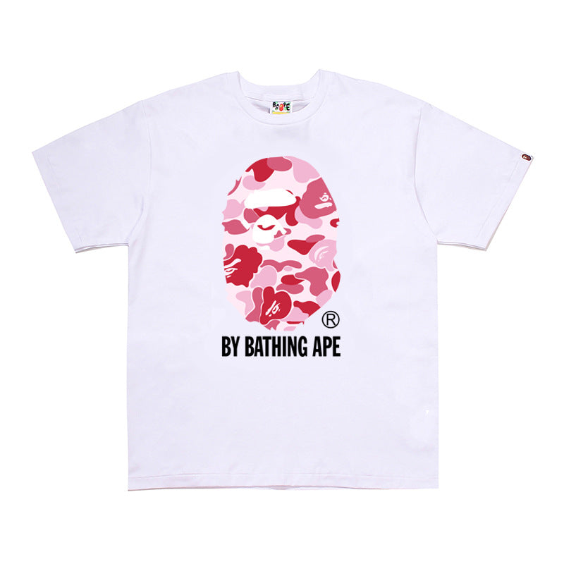 Bape Multi‑Ape‑Head Graphic Oversized Tee Streetwear Unisex