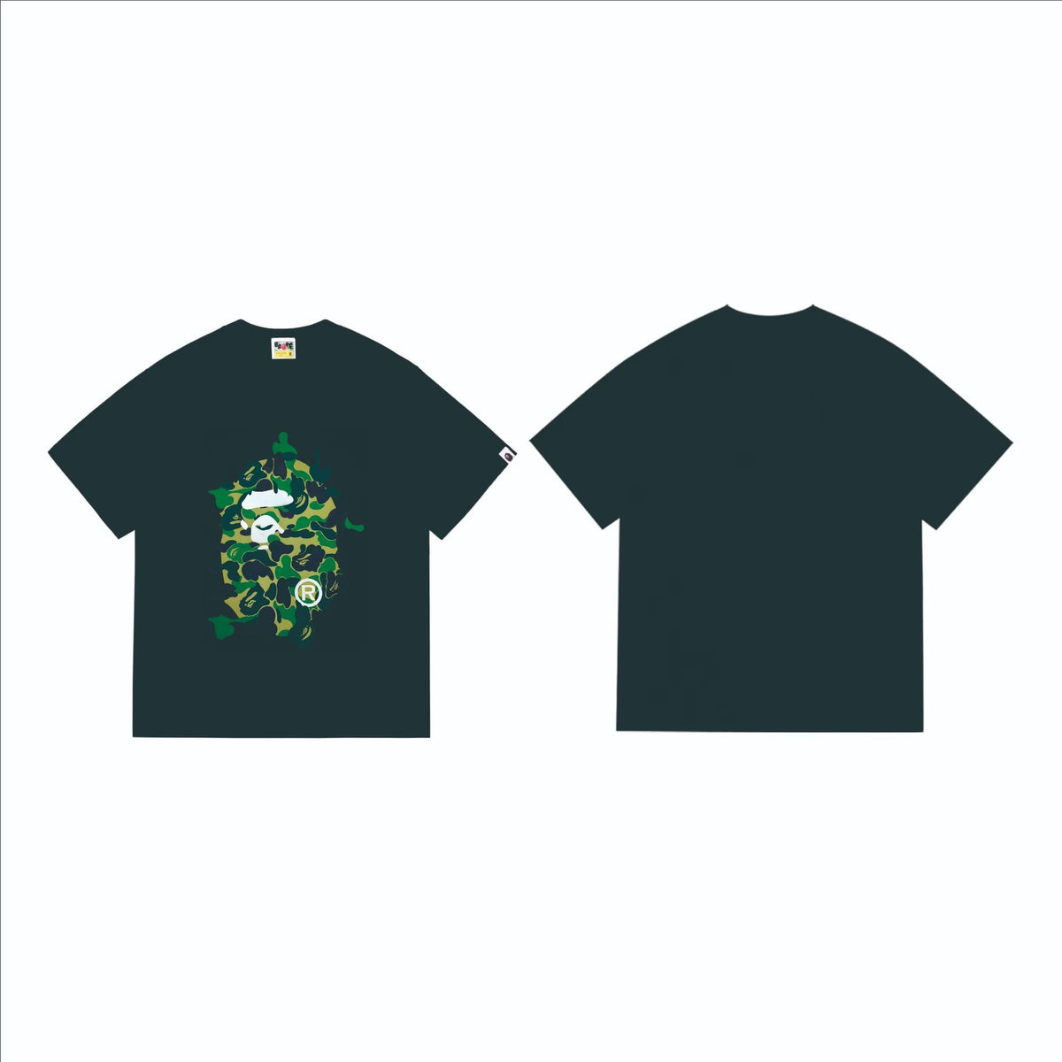 Bape Multi‑Ape‑Head Graphic Oversized Tee Streetwear Unisex