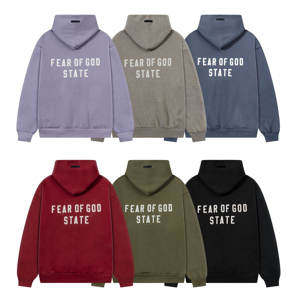 FOG Essentials Emblem Letter Zip Up Hoodie Unisex