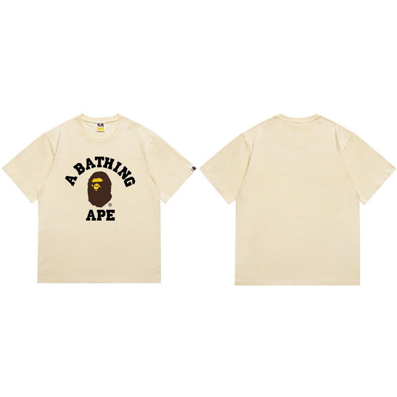 BAPE Ape Shark Graphic Print Loose Unisex Heavyweight Cotton T-Shirt
