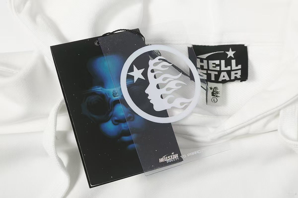 HELLSTAR Hoodie Front Logo Back Circle Graphic Street Pullover