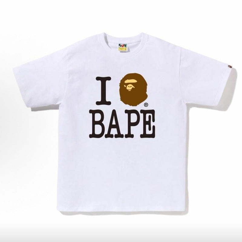 BAPE Ape Head & Shark Graphic Tee Loose Unisex Streetwear T-Shirt