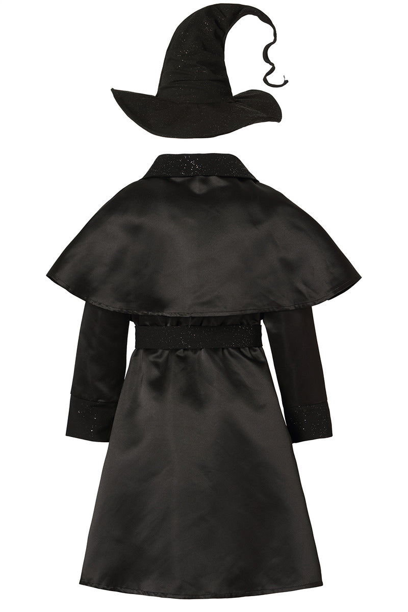 Halloween Wizard Witch Long Robe Cosplay Sets Adult & Kids Outfits
