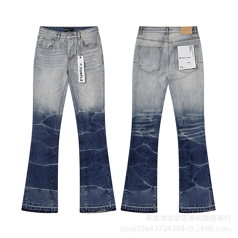 Purple Brand Distressed Flare Denim Jeans Unisex