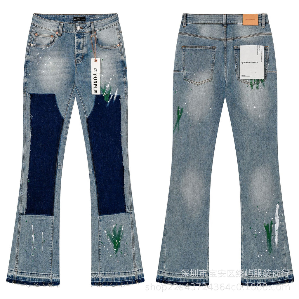 Purple Brand Distressed Flare Denim Jeans Unisex