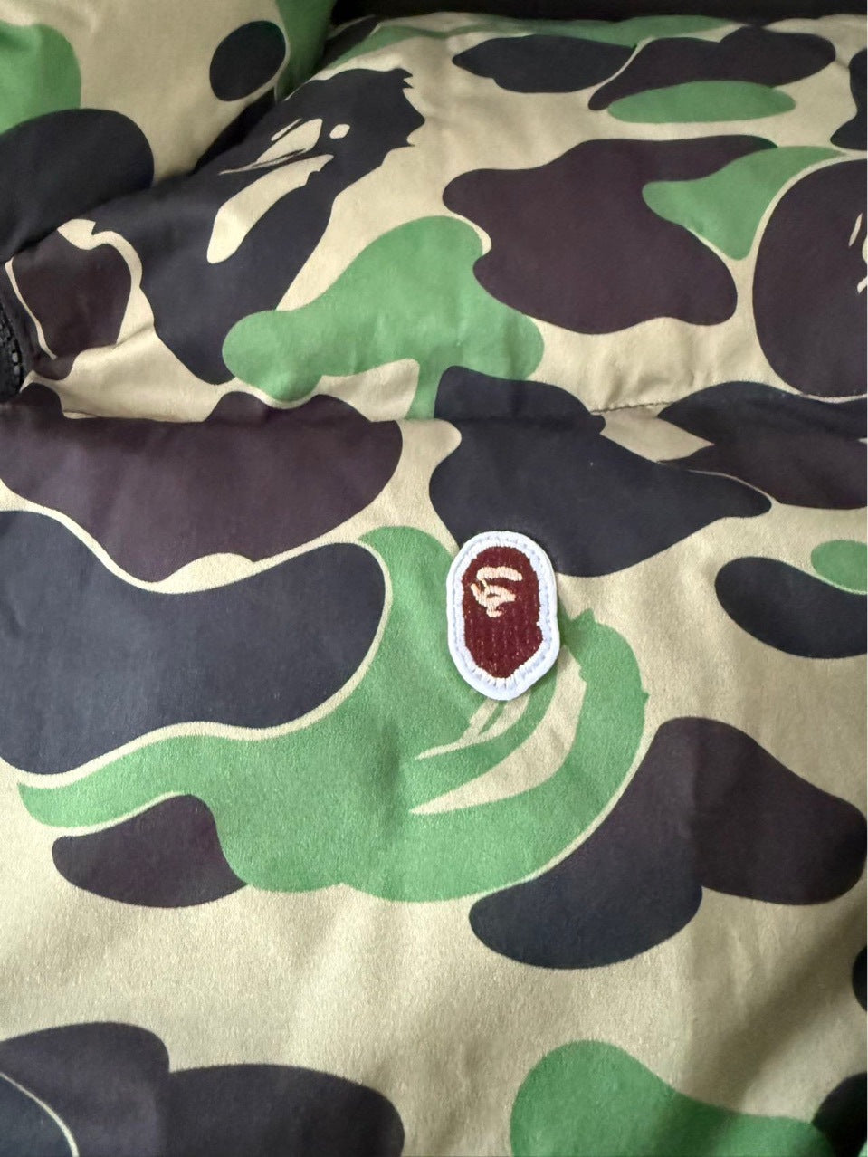 BAPE ABC Camo Reversible Puffer Jacket Stand Collar Zip Coat