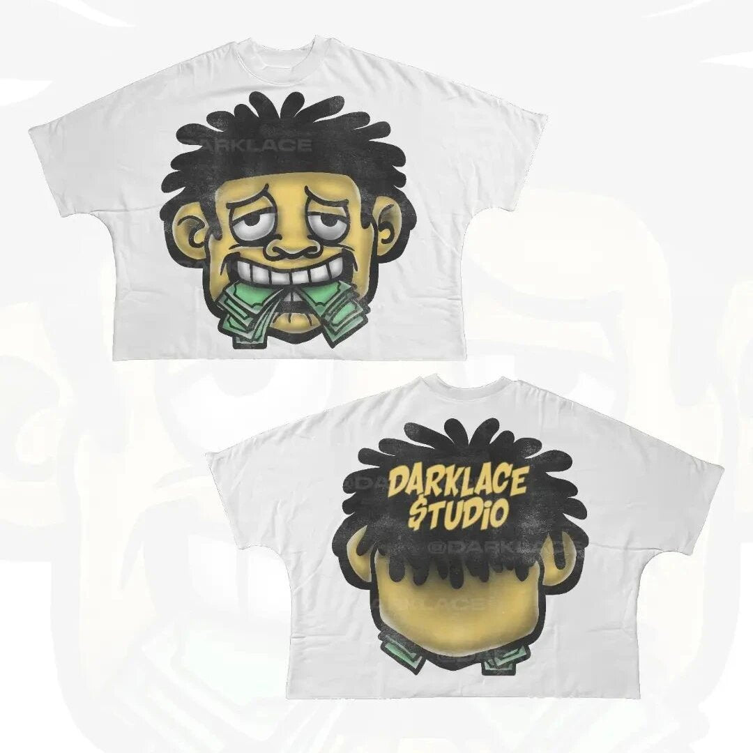 Y2K Punk Cartoon Hip Hop Graphic Unisex Oversized Streetwear Cotton Tee