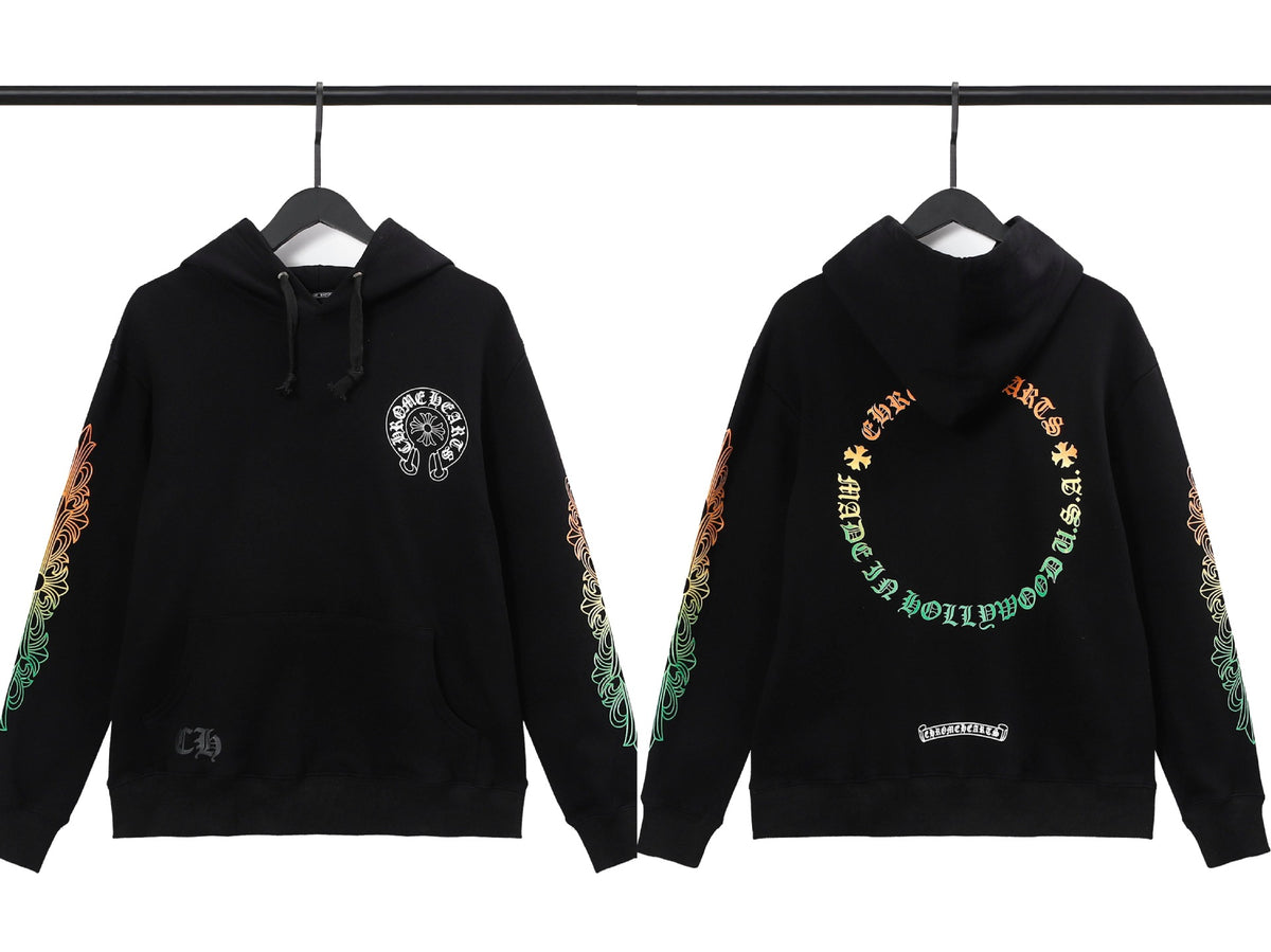 Chrome Hearts Horseshoe Cross Hoodie Goth Streetwear Graphic Pullover