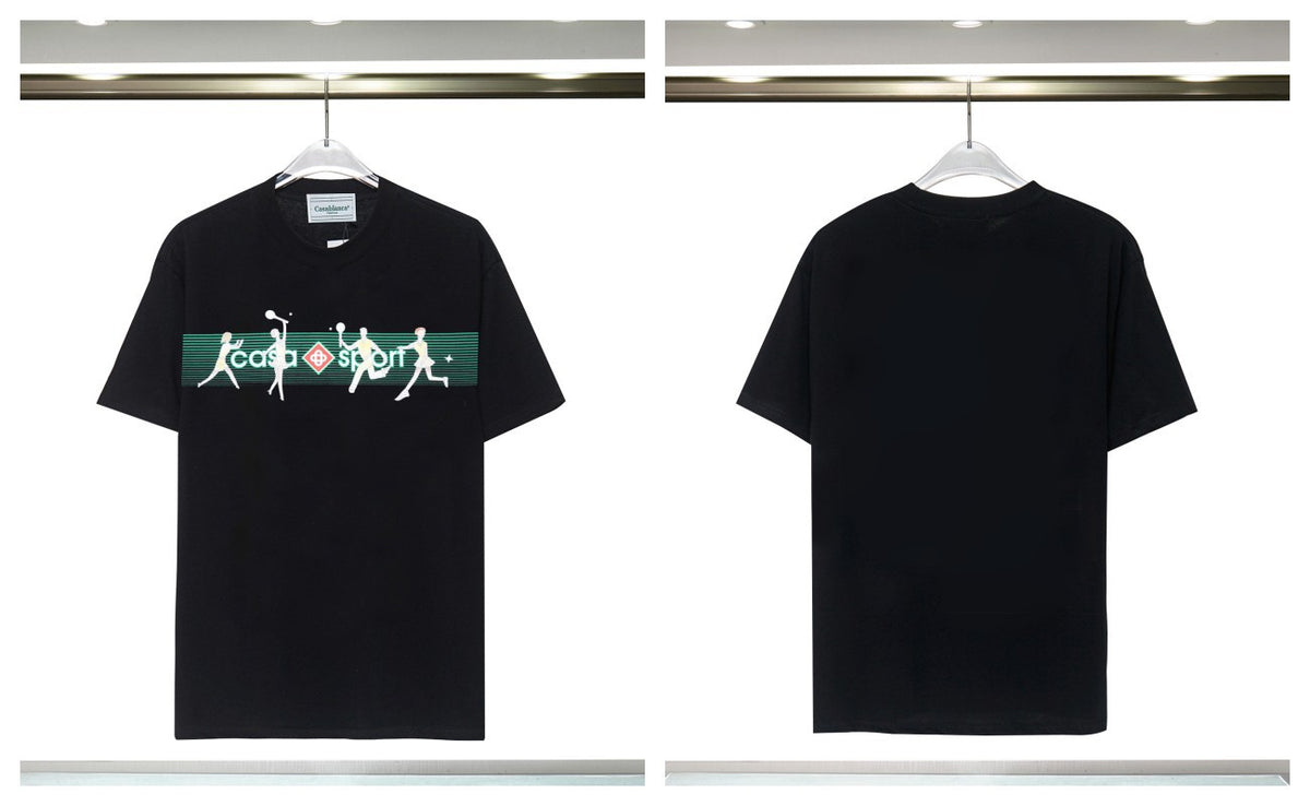 Casablanca Tennis Graphic T-Shirt Loose Oversized Short Sleeve Tee