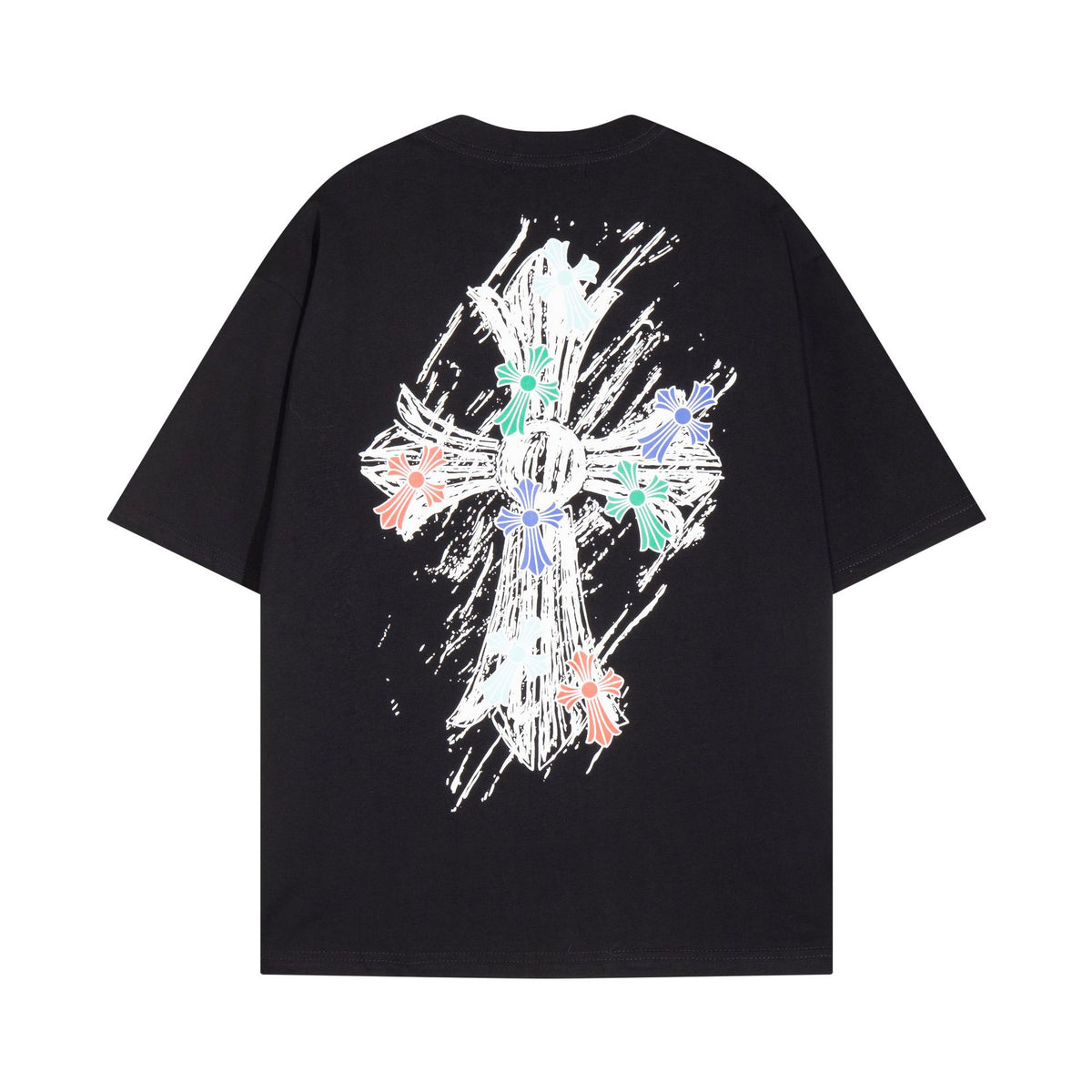 Chrome Hearts Multi‑Cross Graphic Oversized Tee Streetwear Unisex