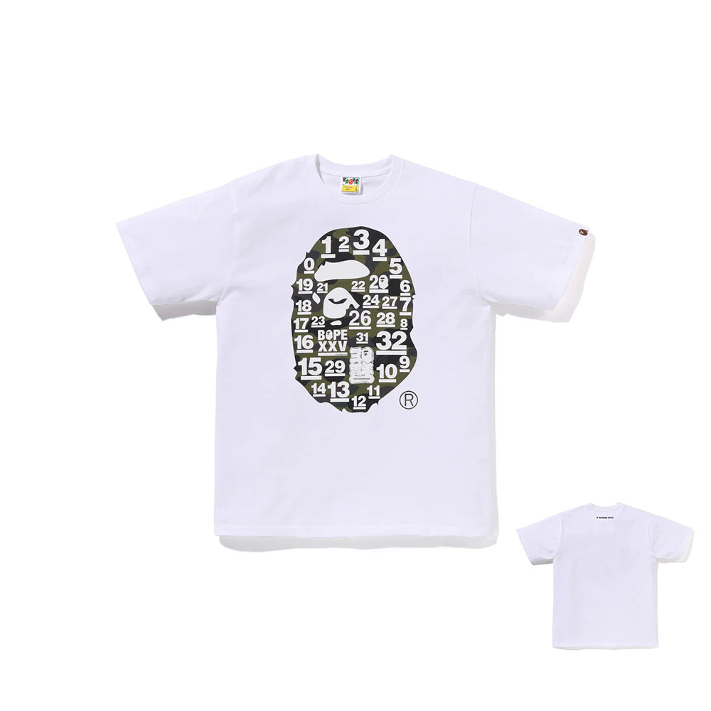 BAPE Shark Ape Head Camo Print Crew Neck Short Sleeve T‑Shirt Unisex