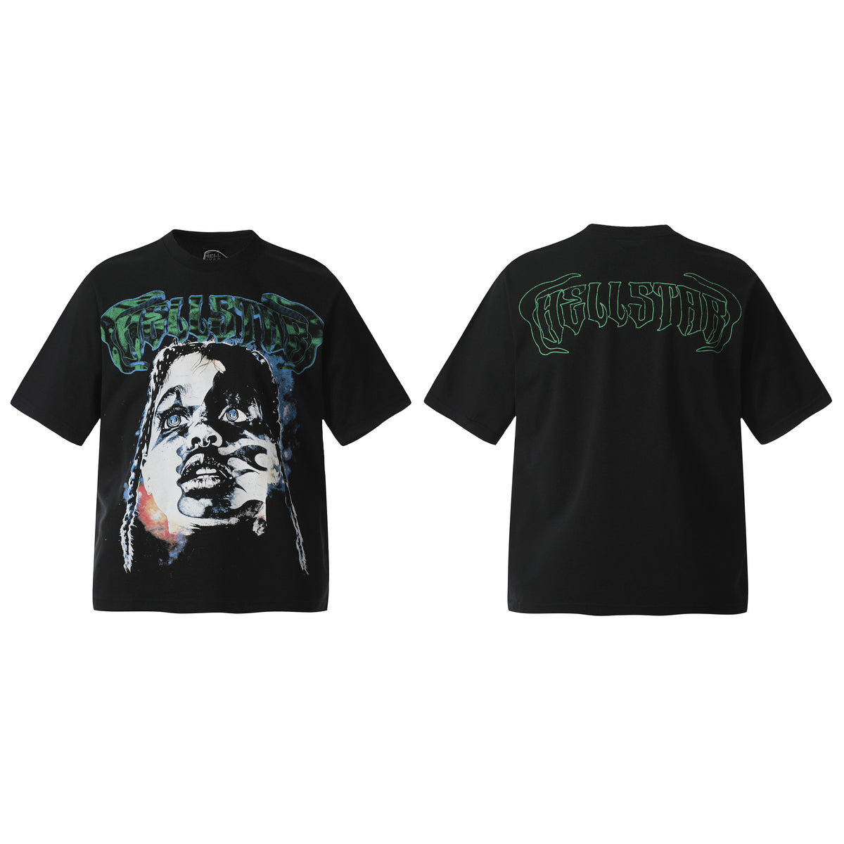 Hellstar Multi‑Graphic Vintage Washed Oversized Tee Streetwear