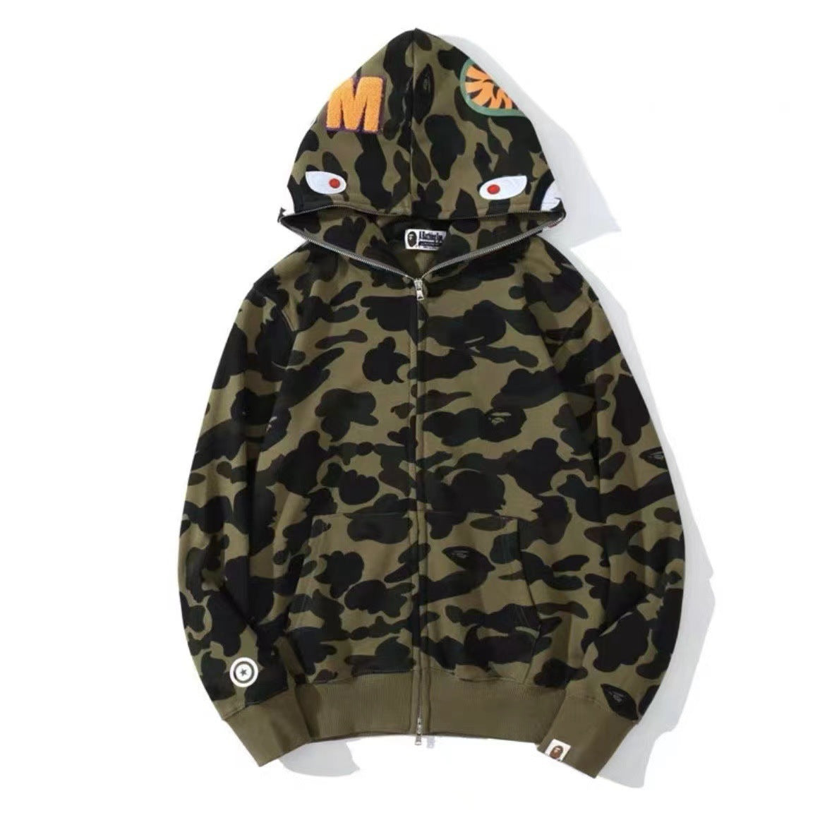 BAPE Shark Ape Head Camo Embroidered Zip Up Hoodie