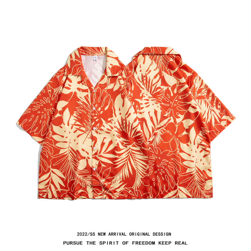 Mens Camp Collar Tropical Hawaiian Floral Short Sleeve Beach Shirt  South2101-2126