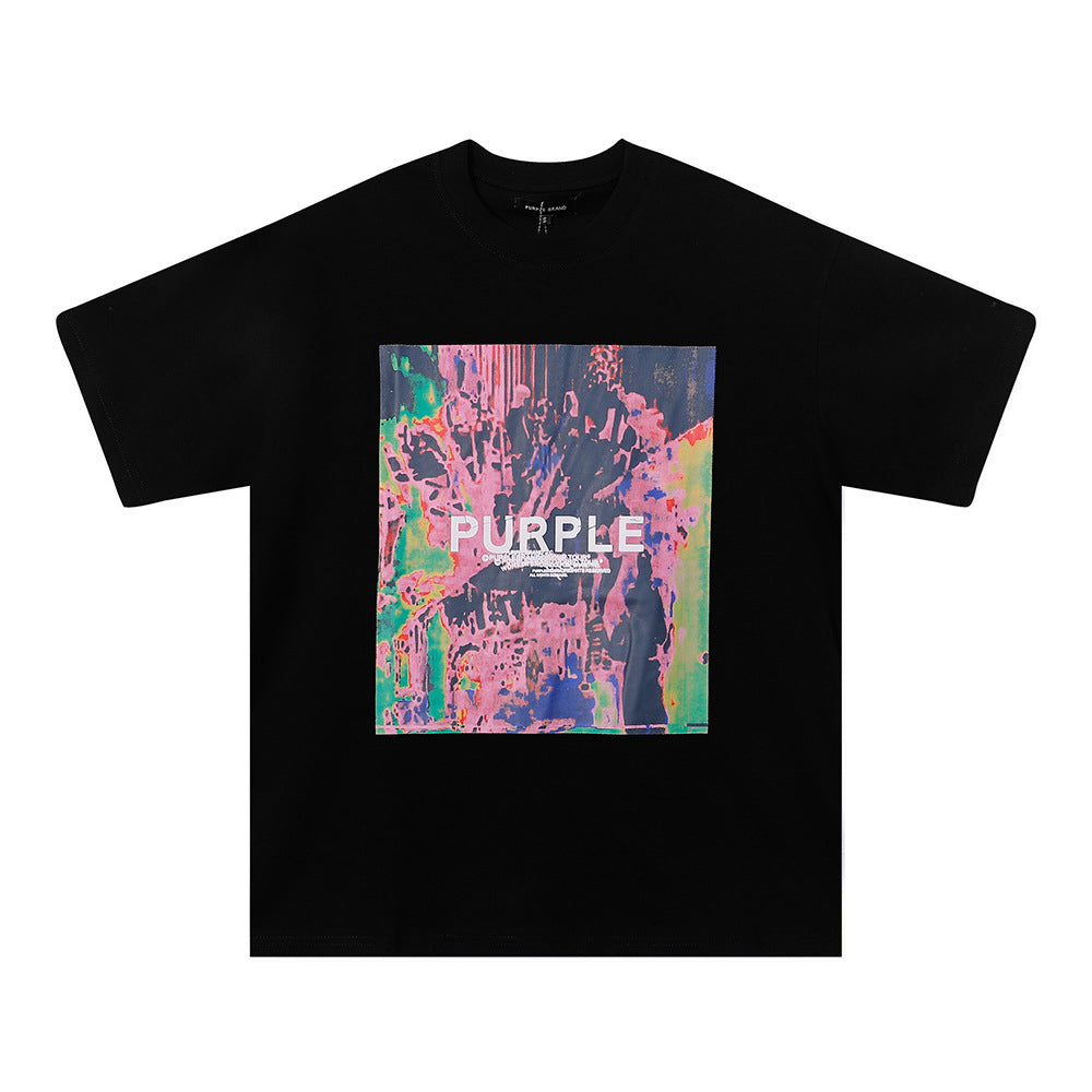 Purple Brand Multi‑Graphic Ink Wash Print Oversized Tee Multi‑Style