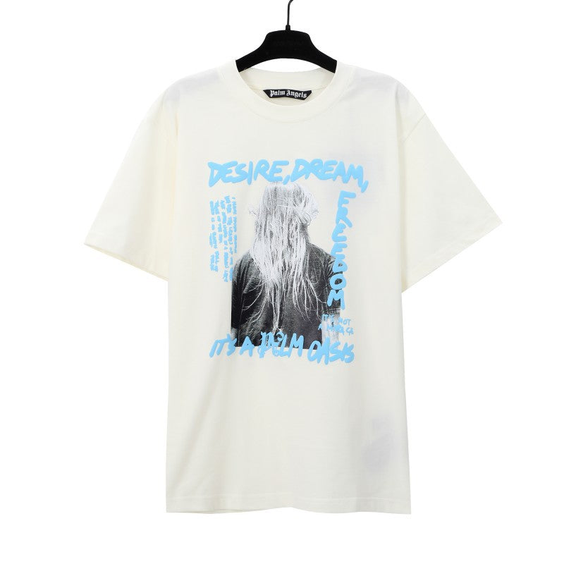 Palm Angels Graffiti Flame Palm Tree Graphic Oversized Tee Streetwear
