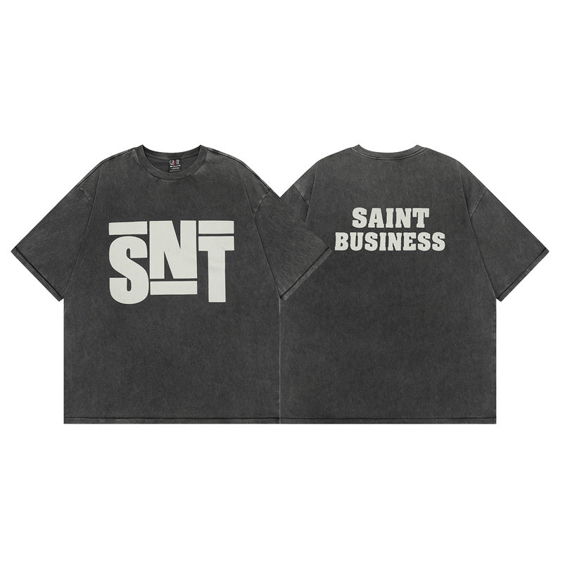 Saint Michael Vintage Washed Distressed Hole Loose Streetwear T-Shirt
