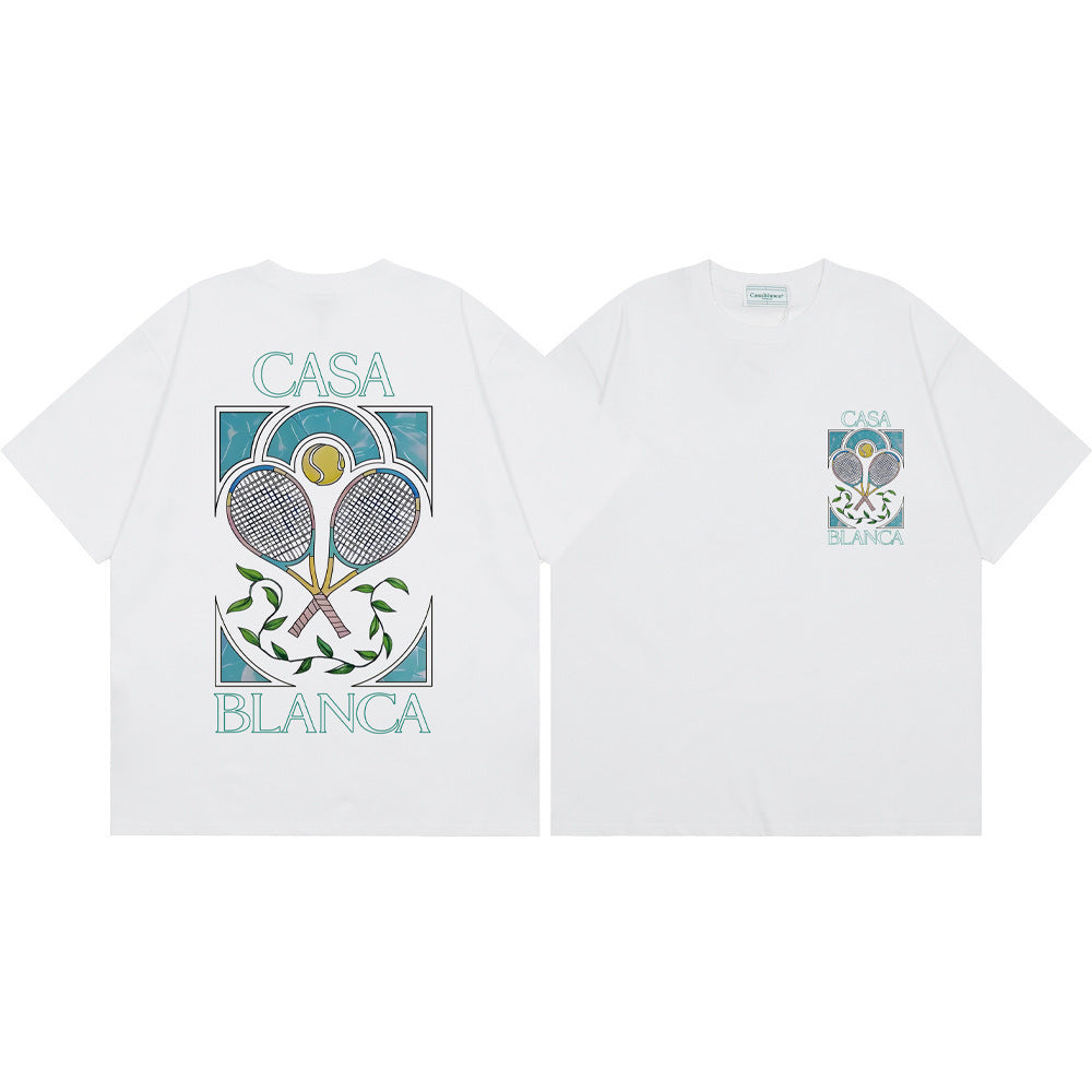 Casablanca Multi‑Print Tennis Floral Graphic Oversized Tee Streetwear