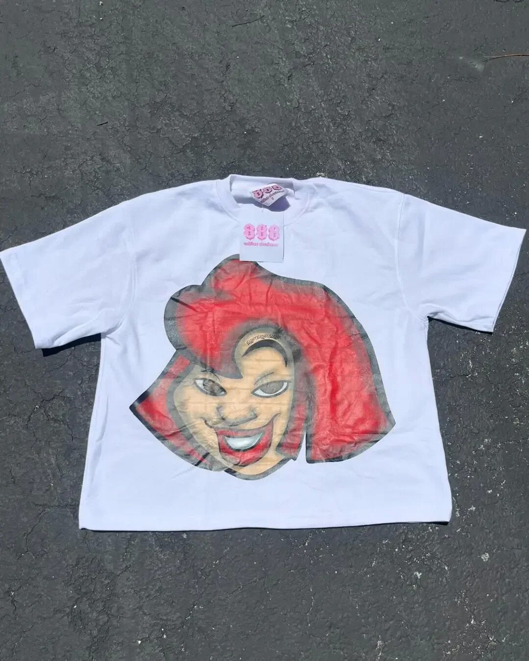 Madhand Style Y2K Schwarzes Cartoon Grafik Unisex Oversized Streetwear Baumwoll T-Shirt