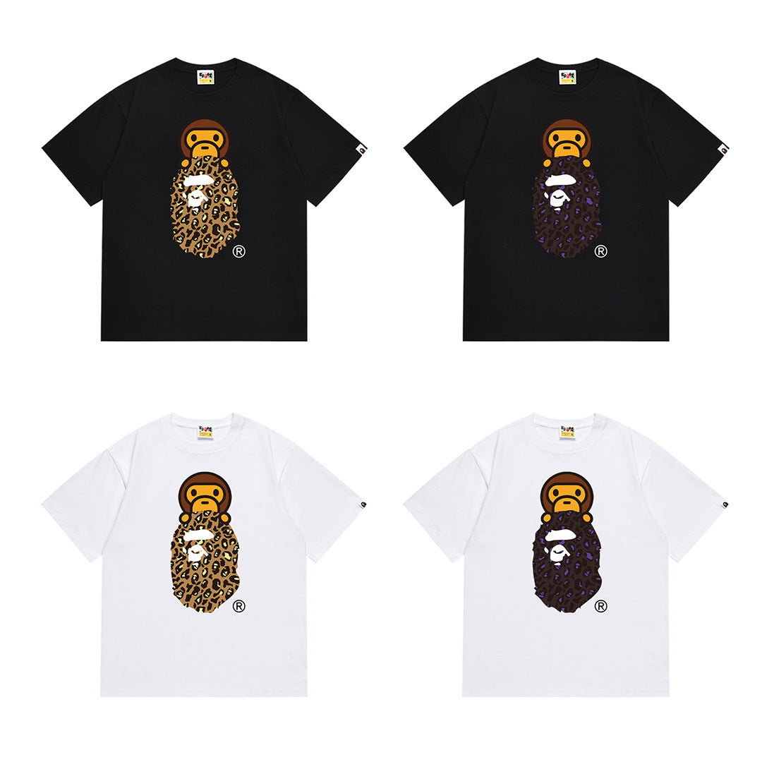 BAPE Ape Head Graphic Print Short Sleeve Tee Streetwear Unisex