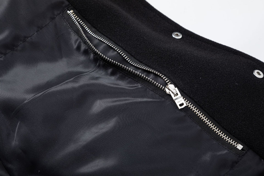 Amiri Bone Towel Embroidery Collared Varsity Jacket Unisex