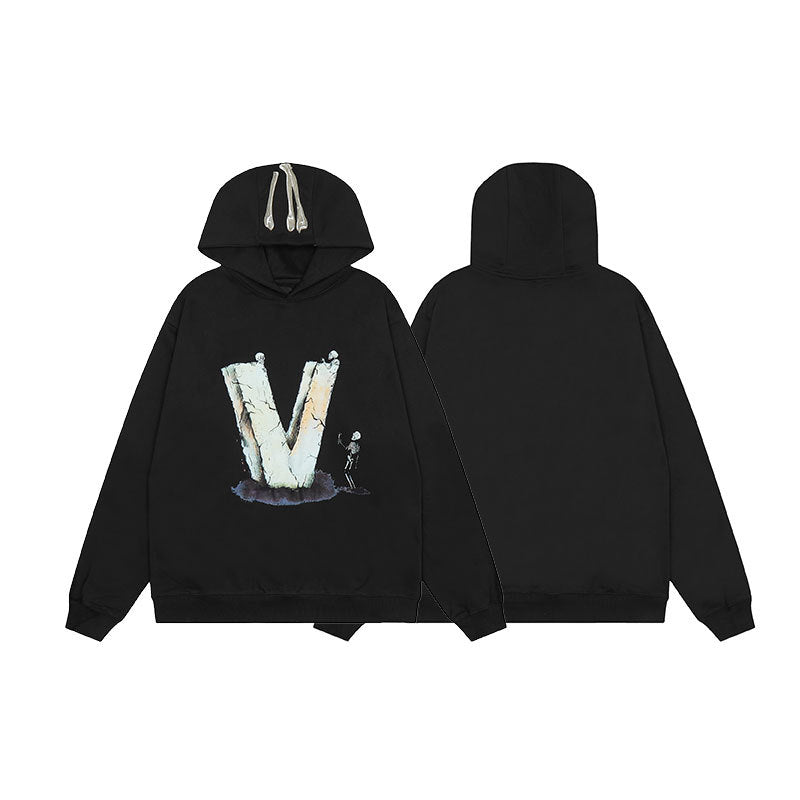 Vlone Friends Big V Logo American Style Unisex Hoodie