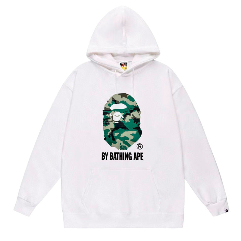 BAPE Ape Head Graphic Hoodie Camo Print Loose Cotton Pullover