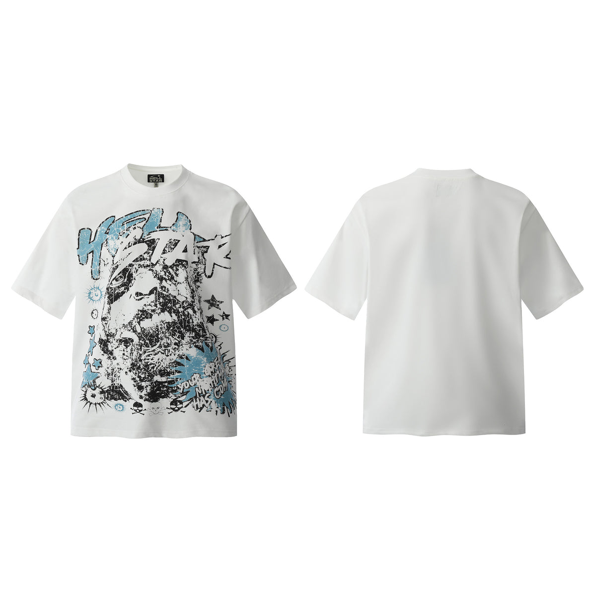 Hellstar Multi‑Graphic Vintage Washed Oversized Tee Streetwear