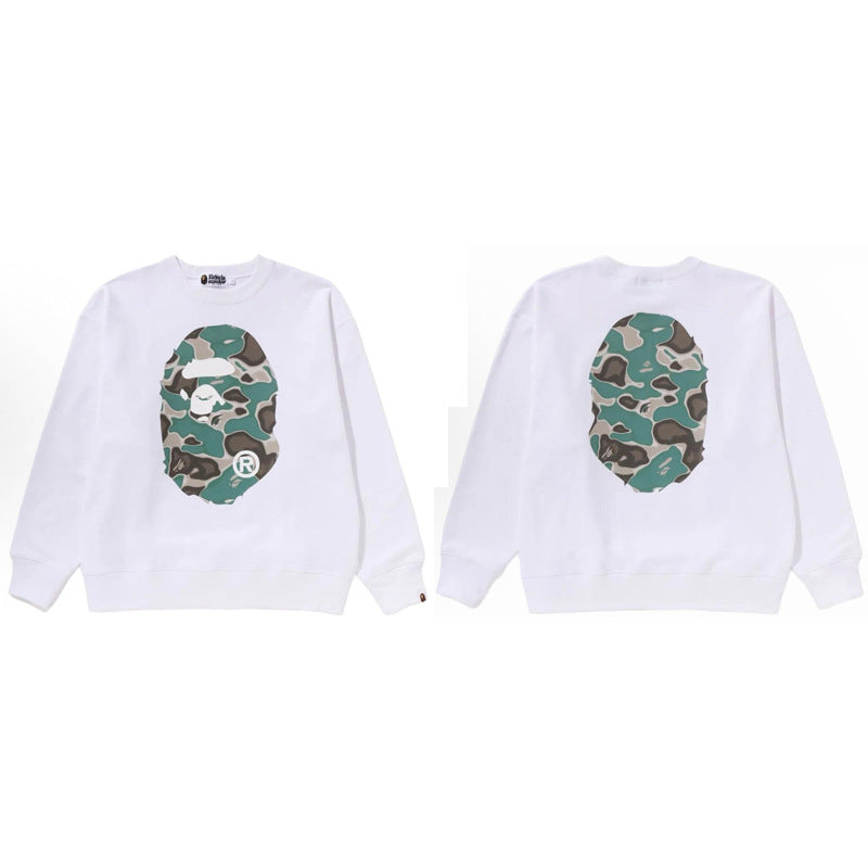 Bape Camo Ape Head Graphic Washed Oversized Crewneck Streetwear