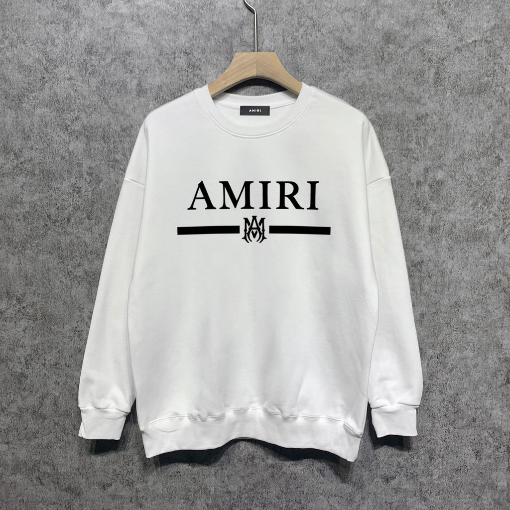 Amiri MA Bar Crewneck Sweatshirt Logo Print Street Pullover