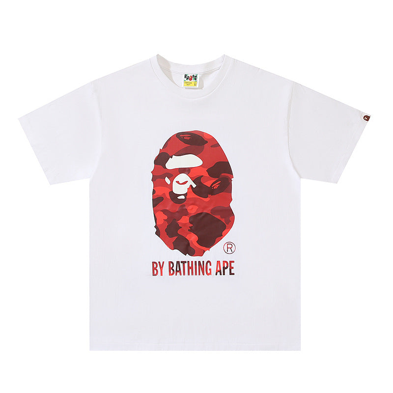 2026 New BAPE Ape Head Graphic Tee Loose Couple Short Sleeve T-Shirt