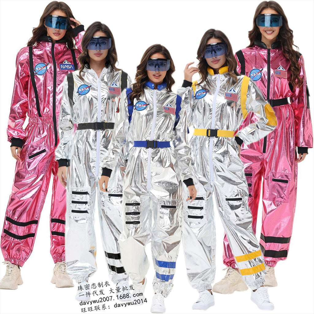 Halloween Women Astronaut Space Suit Cosplay Pilot Jumpsuit Party Sets