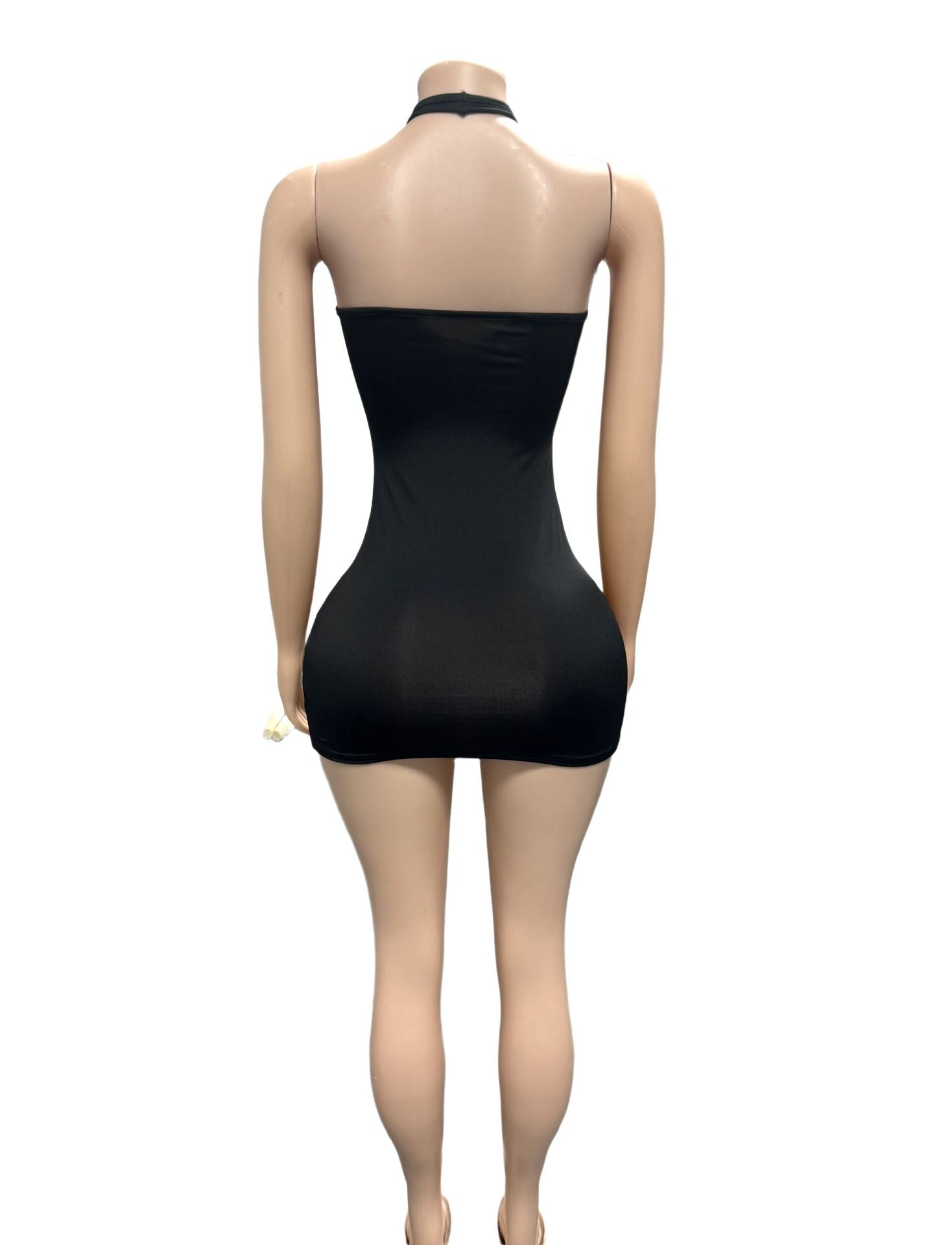 Lace Cutout Halter Bodycon Mini Dress Women Club Outfit