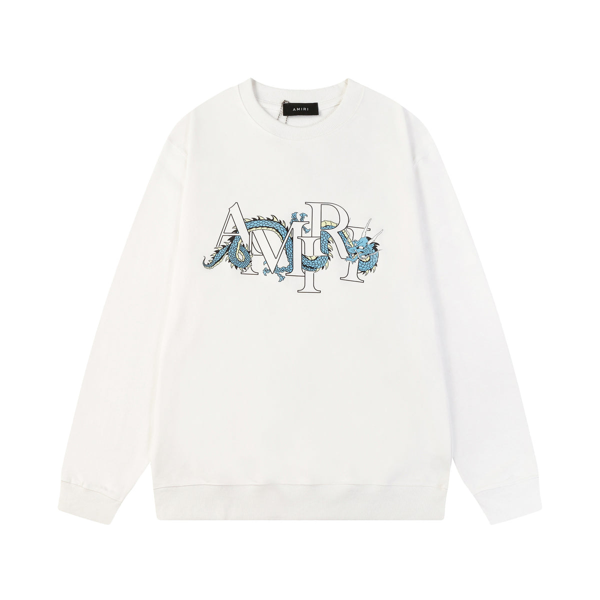 Amiri Logo Letter Dragon Angel Eagle Crewneck Sweatshirt Streetwear