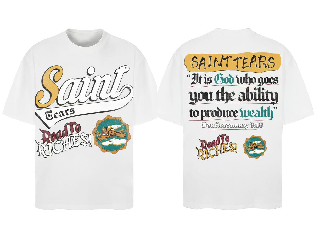 Saint Michael Vintage Multi‑Graphic Oversized Tee Streetwear Unisex