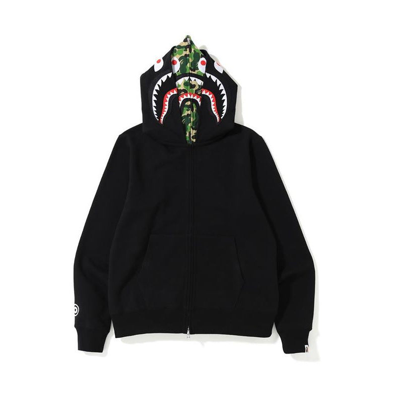BAPE Shark Camo Print Full Zip Streetwear Hoodie Unisex
