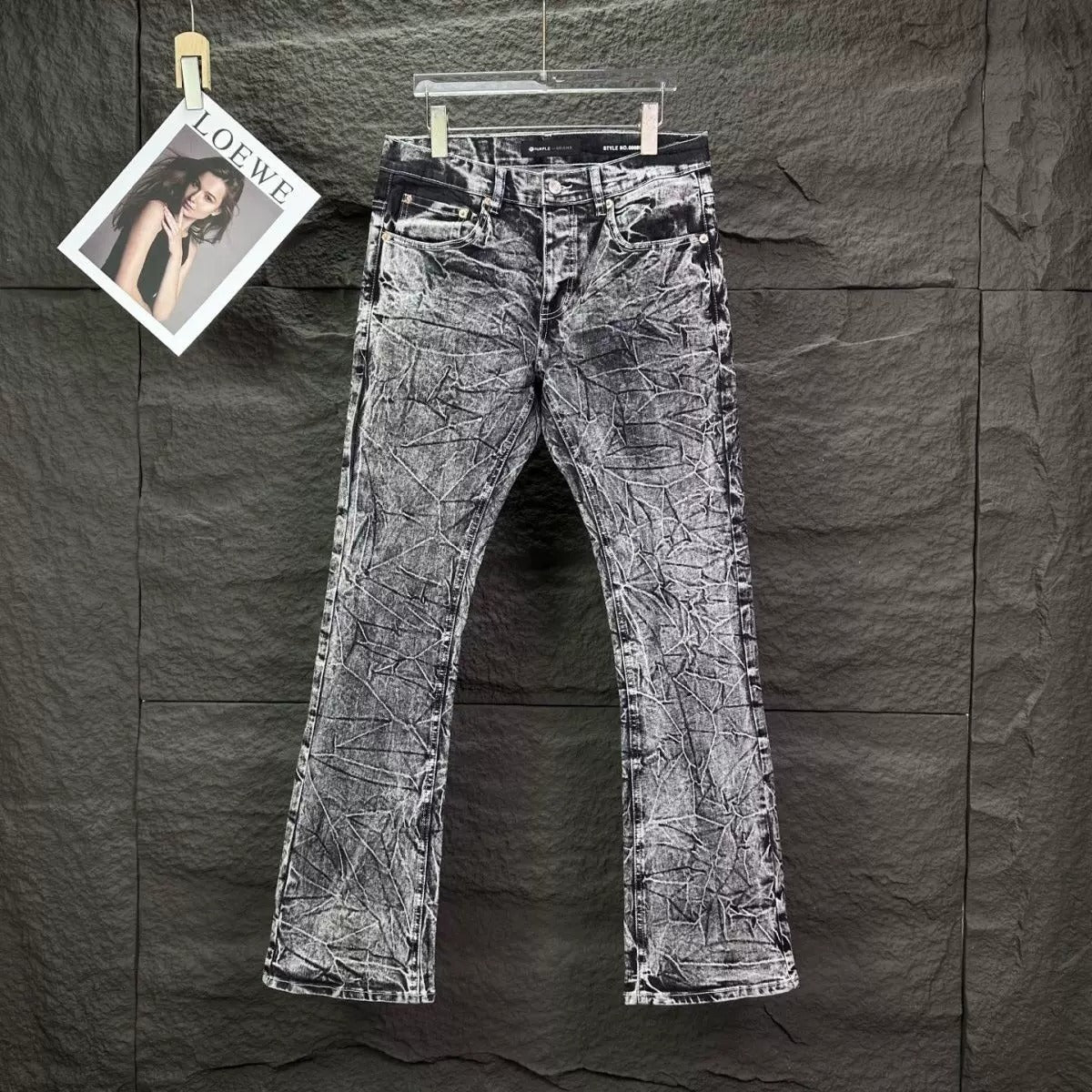 Purple Brand Men Stretch Skinny Ripped Printed Embroidered Denim Jeans
